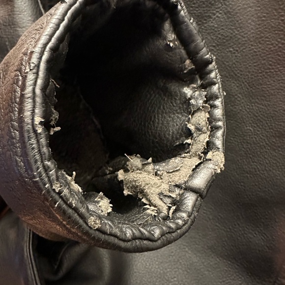 Calvin Klein Men’s black Faux leather faux fur grey jacket size Medium - Picture 7 of 15